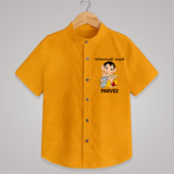 Cute Bal Ganesha Blessings Printed Shirt - CHROME YELLOW - 0 - 6 Months Old (Chest 23")