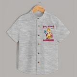 Little Ganesha Devotional Charm Printed Shirt - GREY - 0 - 6 Months Old (Chest 23")