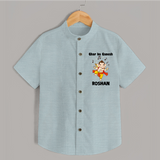 Dancing Ganesha Festive Vibes Printed Shirt - ARCTIC BLUE - 0 - 6 Months Old (Chest 23")