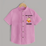 Dancing Ganesha Festive Vibes Printed Shirt - BABY PINK - 0 - 6 Months Old (Chest 23")