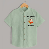 Dancing Ganesha Festive Vibes Printed Shirt - MINT GREEN - 0 - 6 Months Old (Chest 23")