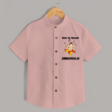 Dancing Ganesha Festive Vibes Printed Shirt - PEACH - 0 - 6 Months Old (Chest 23")