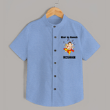 Dancing Ganesha Festive Vibes Printed Shirt - SKY BLUE - 0 - 6 Months Old (Chest 23")