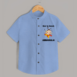 Dancing Ganesha Festive Vibes Printed Shirt - SKY BLUE - 0 - 6 Months Old (Chest 23")