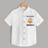Dancing Ganesha Festive Vibes Printed Shirt - WHITE - 0 - 6 Months Old (Chest 23")