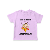 Dancing Ganesha Festive Vibes Printed T Shirt - LILAC - 0-5 Months Old (Chest 17")