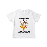 Dancing Ganesha Festive Vibes Printed T Shirt - WHITE - 0-5 Months Old (Chest 17")