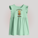 Cute Vinayagar Divine Ride Printed Baby Frock - MINT GREEN - 0 - 3 Months Old (Chest 17")