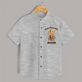 Cute Vinayagar Divine Ride Printed Shirt - GREY - 0 - 6 Months Old (Chest 23")