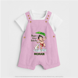 Bappa's Little Fan Ganesha Celebration Printed Dungaree - BABY PINK - 0 - 5 Months Old (Chest 18")