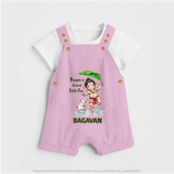 Bappa's Little Fan Ganesha Celebration Printed Dungaree - BABY PINK - 0 - 5 Months Old (Chest 18")