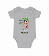 Bappa's Little Fan Ganesha Celebration Printed Romper - GREY - New Born (Chest 14")