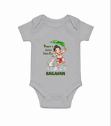 Bappa's Little Fan Ganesha Celebration Printed Romper - GREY - New Born (Chest 14")