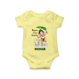 Bappa's Little Fan Ganesha Celebration Printed Romper - PASTEL YELLOW - New Born (Chest 14")