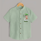 Bappa's Little Fan Ganesha Celebration Printed Shirt - MINT GREEN - 0 - 6 Months Old (Chest 23")