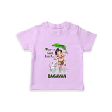 Bappa's Little Fan Ganesha Celebration Printed T Shirt - LILAC - 0-5 Months Old (Chest 17")