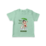 Bappa's Little Fan Ganesha Celebration Printed T Shirt - MINT GREEN - 0-5 Months Old (Chest 17")