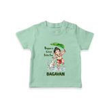 Bappa's Little Fan Ganesha Celebration Printed T Shirt - MINT GREEN - 0-5 Months Old (Chest 17")