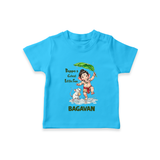 Bappa's Little Fan Ganesha Celebration Printed T Shirt - SKY BLUE - 0-5 Months Old (Chest 17")