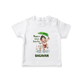 Bappa's Little Fan Ganesha Celebration Printed T Shirt - WHITE - 0-5 Months Old (Chest 17")