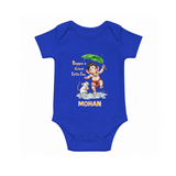 Bappa's Little Fan Ganesha Celebration Printed Romper - COBALT BLUE - New Born (Chest 14")