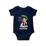 Bappa's Little Fan Ganesha Celebration Printed Romper - NAVY BLUE - New Born (Chest 14")