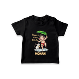 Bappa's Little Fan Ganesha Celebration Printed T Shirt - BLACK - 0-5 Months Old (Chest 17")