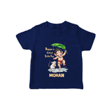 Bappa's Little Fan Ganesha Celebration Printed T Shirt - NAVY BLUE - 0-5 Months Old (Chest 17")
