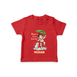 Bappa's Little Fan Ganesha Celebration Printed T Shirt - RED - 0-5 Months Old (Chest 17")