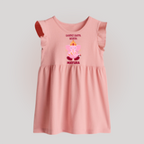 Ganpati Bappa Morya Festive Blessings Printed Baby Frock - BABY PINK - 0 - 3 Months Old (Chest 17")