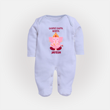 Ganpati Bappa Morya Festive Blessings Printed Fullbody Suit - BABY BLUE - New Born (Chest 7.5")