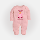 Ganpati Bappa Morya Festive Blessings Printed Fullbody Suit - BABY PINK - New Born (Chest 7.5")