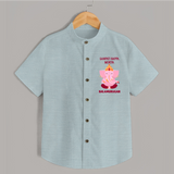Ganpati Bappa Morya Festive Blessings Printed Shirt - ARCTIC BLUE - 0 - 6 Months Old (Chest 23")