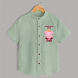 Ganpati Bappa Morya Festive Blessings Printed Shirt - MINT GREEN - 0 - 6 Months Old (Chest 23")
