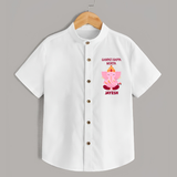 Ganpati Bappa Morya Festive Blessings Printed Shirt - WHITE - 0 - 6 Months Old (Chest 23")