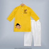 Little Ganesha Peekaboo Charm Printed Kurta Set - CHROME YELLOW - 3 - 6 Months Old (Chest 24", Kurta Length 14'', Waist 19", Pant Length 14")