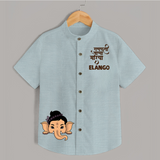 Cute Ganesha Face Blessings Printed Kids Shirt - ARCTIC BLUE - 0 - 6 Months Old (Chest 23")