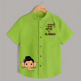 Cute Ganesha Face Blessings Printed Kids Shirt - LIME GREEN - 0 - 6 Months Old (Chest 23")