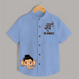 Cute Ganesha Face Blessings Printed Kids Shirt - SKY BLUE - 0 - 6 Months Old (Chest 23")