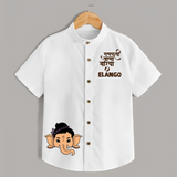 Cute Ganesha Face Blessings Printed Kids Shirt - WHITE - 0 - 6 Months Old (Chest 23")