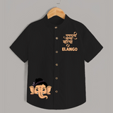 Cute Ganesha Face Blessings Printed Kids Shirt - BLACK - 0 - 6 Months Old (Chest 23")