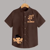 Cute Ganesha Face Blessings Printed Kids Shirt - CHOCOLATE BROWN - 0 - 6 Months Old (Chest 23")