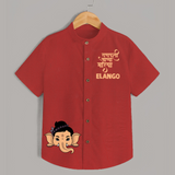 Cute Ganesha Face Blessings Printed Kids Shirt - RED - 0 - 6 Months Old (Chest 23")