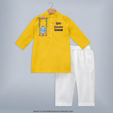 Little Ganesha Swinging Joy Printed Kurta Set - CHROME YELLOW - 3 - 6 Months Old (Chest 24", Kurta Length 14'', Waist 19", Pant Length 14")