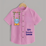 Little Ganesha Swinging Joy Printed Kids Shirt - BABY PINK - 0 - 6 Months Old (Chest 23")