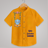 Little Ganesha Swinging Joy Printed Kids Shirt - CHROME YELLOW - 0 - 6 Months Old (Chest 23")
