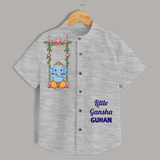 Little Ganesha Swinging Joy Printed Kids Shirt - GREY - 0 - 6 Months Old (Chest 23")