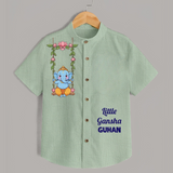 Little Ganesha Swinging Joy Printed Kids Shirt - MINT GREEN - 0 - 6 Months Old (Chest 23")