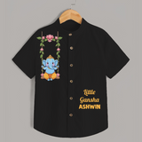Little Ganesha Swinging Joy Printed Kids Shirt - BLACK - 0 - 6 Months Old (Chest 23")