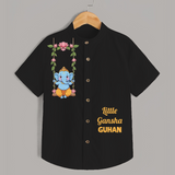 Little Ganesha Swinging Joy Printed Kids Shirt - BLACK - 0 - 6 Months Old (Chest 23")